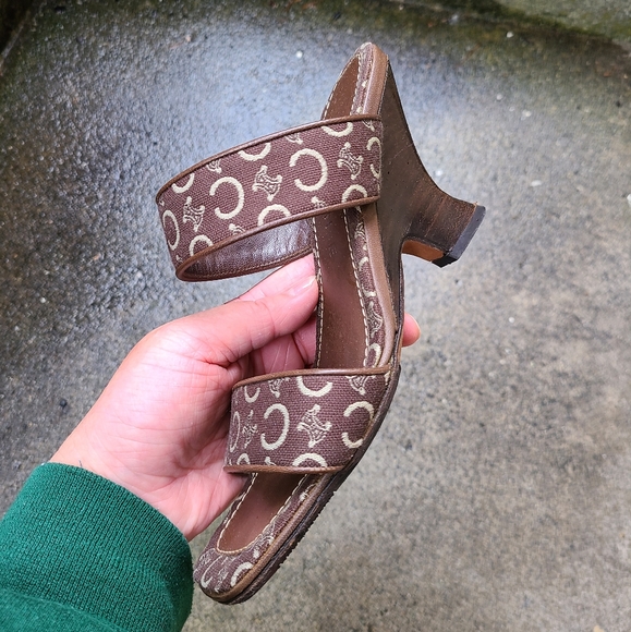 Vintage 90s Celine C Macadam Canvas mule - Picture 2 of 4